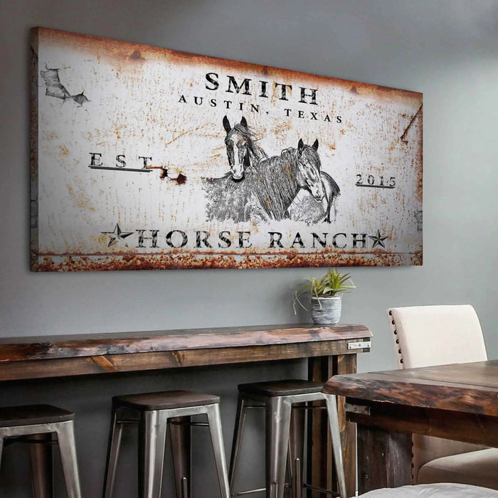 Rustic Horse Ranch Sign III by Tailored Canvases