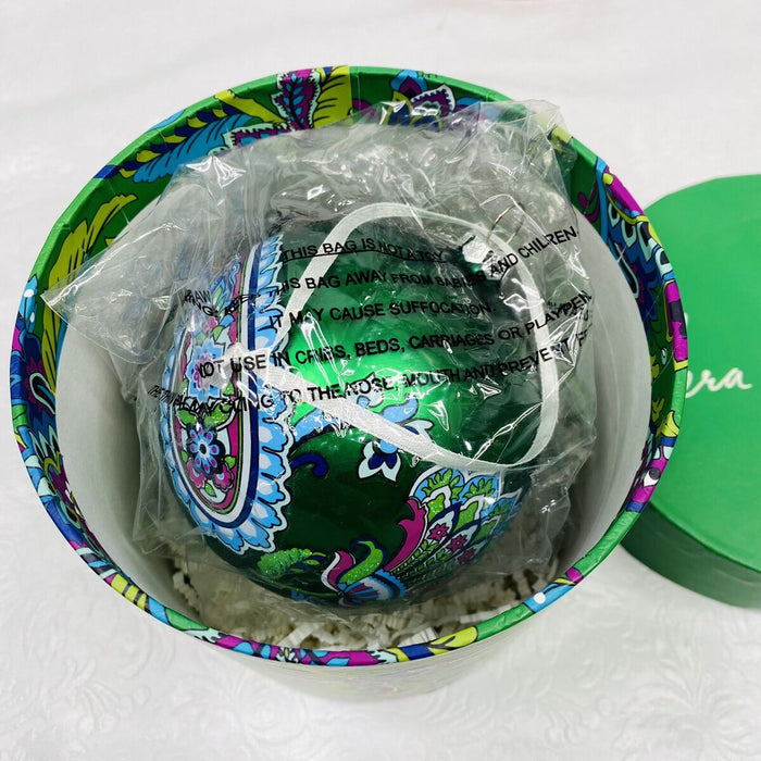 Vera Bradley 2014 Green Emerald Paisley Christmas Ball Ornament by Vanessa Jane