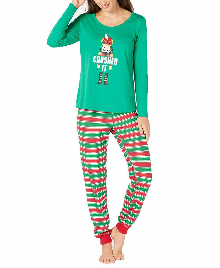 Matching Family Pajamas Womens Crushed It Stripe Pajama Set, Size XS by Vanessa Jane