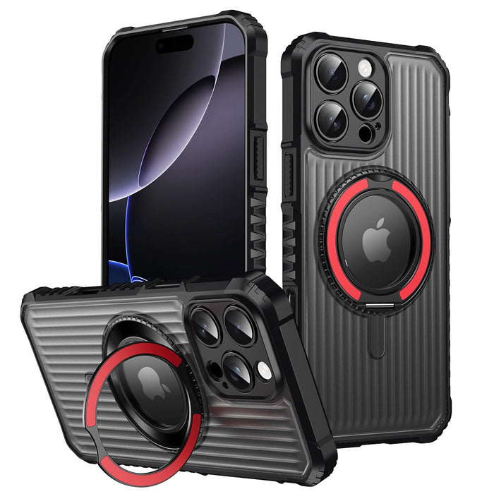 Rotatable Ring Stand Shockproof Case for iPhone 17 Pro Max Air 16 15 14 13 12 11 Black by Merch Section