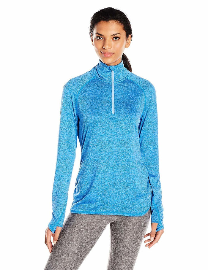 Spalding Women's Inspire Half Zip Top Pullover, Helix Combo, Blue, L by Vanessa Jane