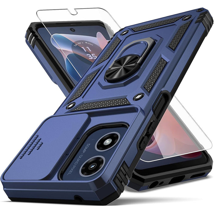 Shockproof Case with Tempered Glass for Motorola Moto G Play 2024 Multicolor by Merch Section