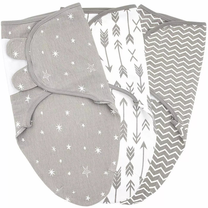 Bublo Baby Baby Swaddle Blanket Boy Girl, 3 Pack Large Swaddles, Gray by Vanessa Jane