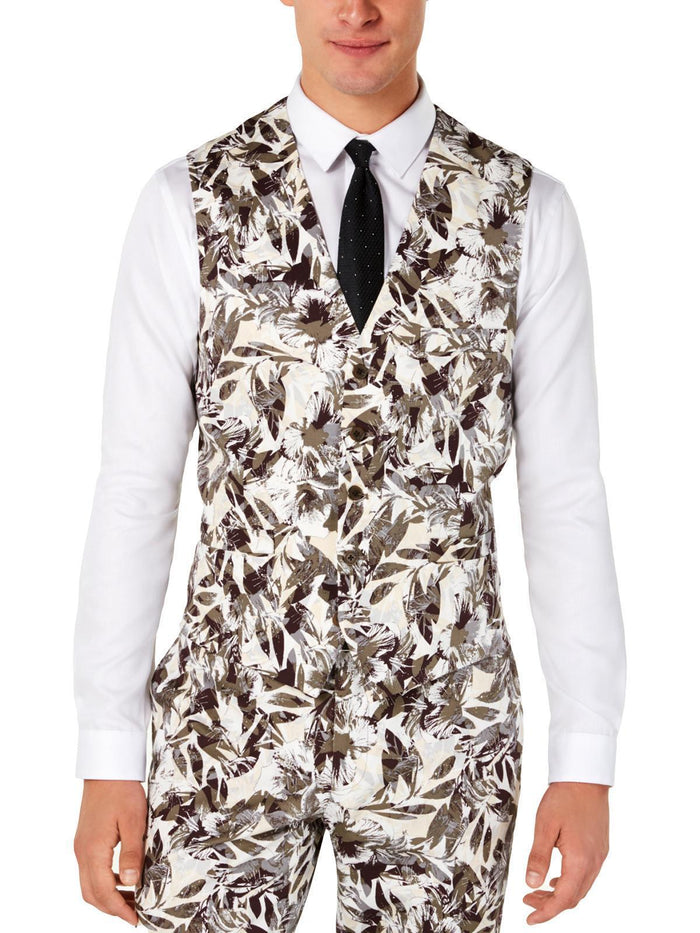Inc Mens Slim-Fit Botanical Vest, Size XS by Vanessa Jane