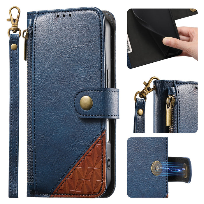 Leather Flip Stand Zipper Wallet Case for iPhone 17 Pro Max Air 16 15 14 13 12 by Merch Section