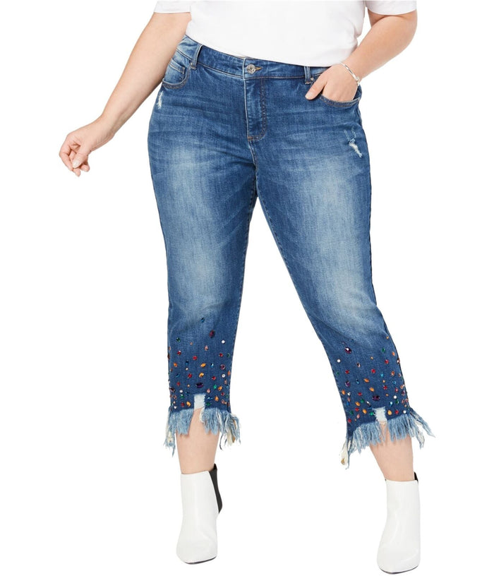 I-n-c Womens Rainbow Jewel Skinny Fit Jeans - 22W/ Distressed by Vanessa Jane