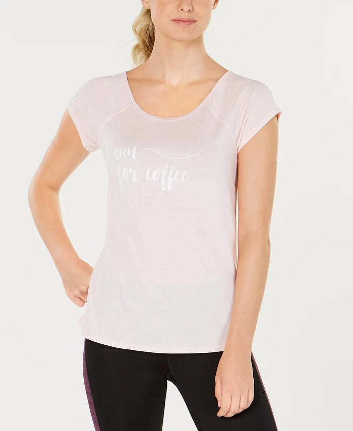 Ideology Womens I Run for Coffee Fitness Running Pullover Top, Size Large by Vanessa Jane
