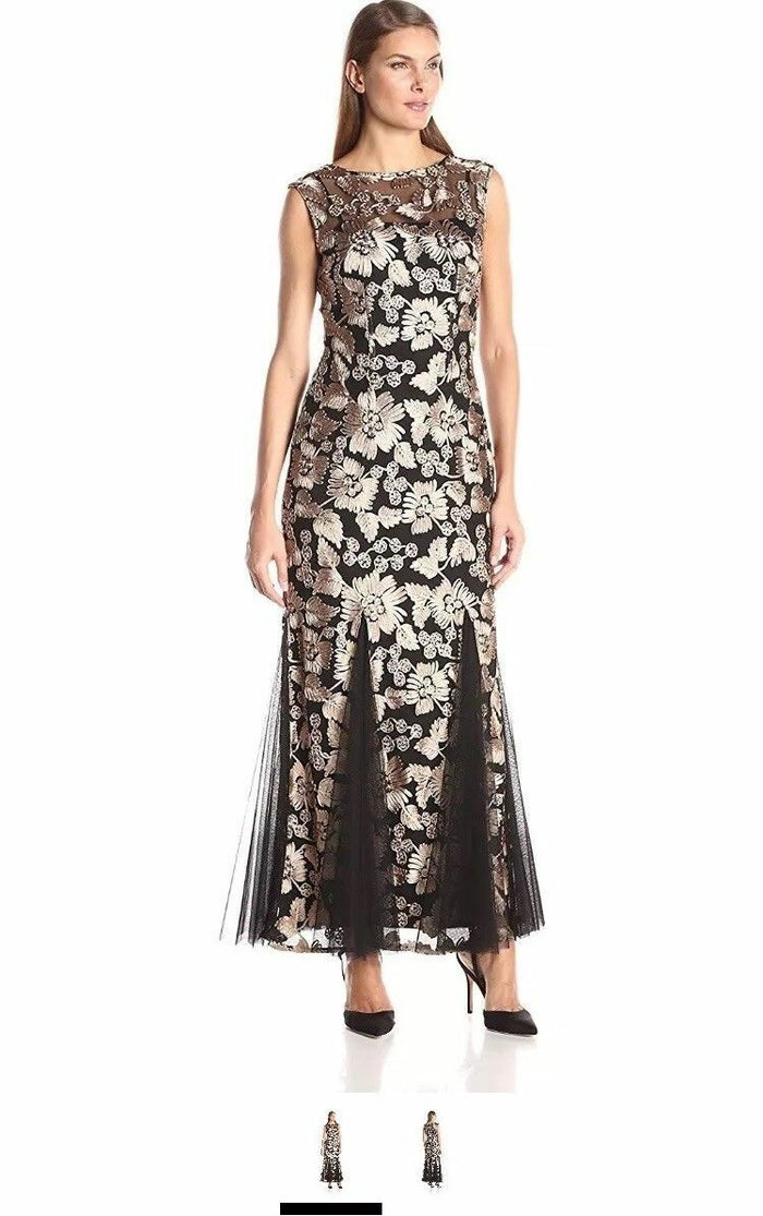 Alex Evenings Women's Embroidered Dress with Illusion Neckline, Size 18 by Vanessa Jane