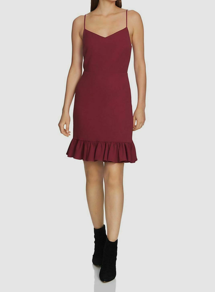 1.State Ruffle-Hem Spaghetti-Strap Dress, Size 8 by Vanessa Jane