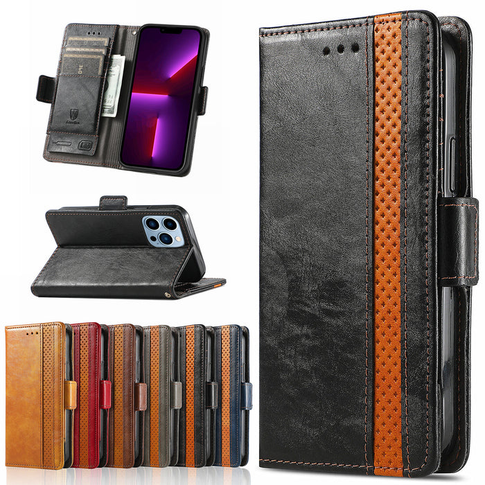 Leather Wallet Magnetic Flip Stand Case for iPhone 17 Pro Max 16 15 14 13 12 11 Black by Merch Section