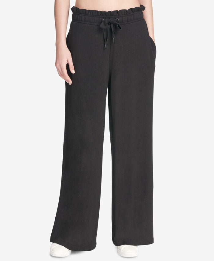 Dkny Sport Ruffled Wide-Leg Pants, Size Large by Vanessa Jane
