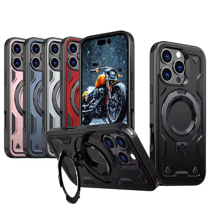 360° Rotation Shockproof MagSafe Case for iPhone 17 16 15 14 13 Pro Max Plus Air Black by Merch Section