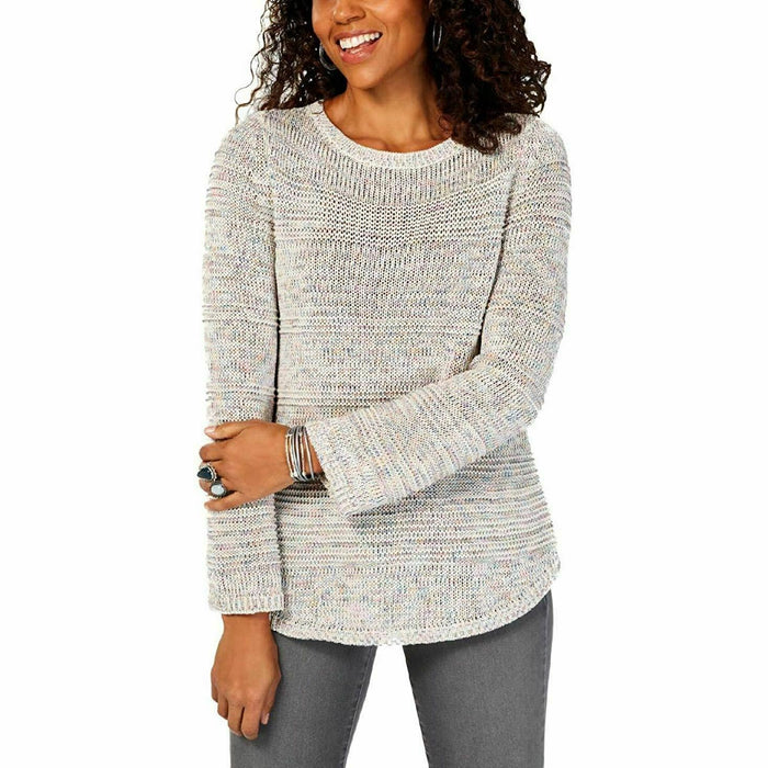 Style & Co Women's Mixed-Stitch Crew-Neck Sweater by Vanessa Jane