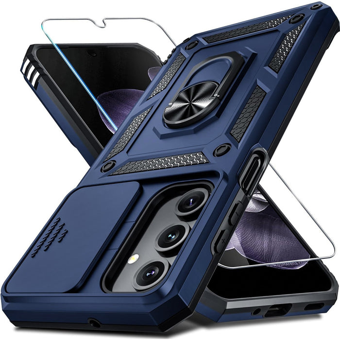 Shockproof Case with Tempered Glass for Samsung Galaxy A17 5G Black by Merch Section