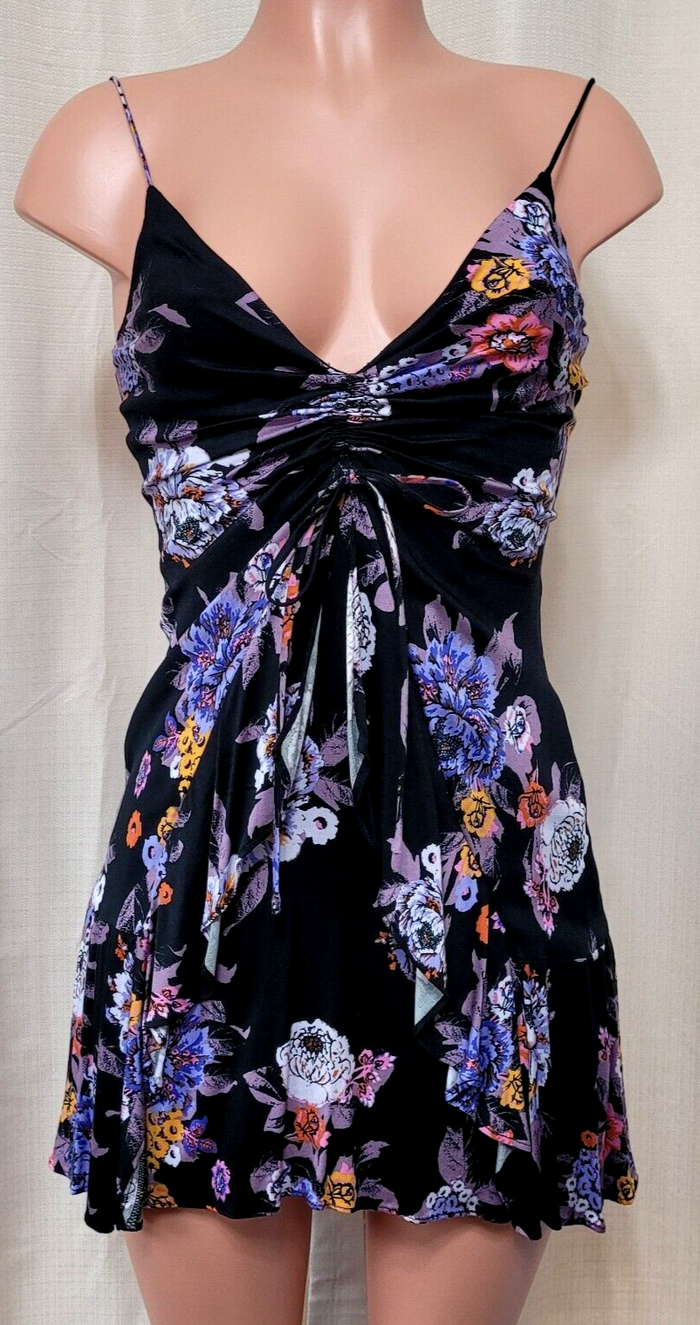 Free People Dress Sheath Floral Happy Heart, Size Large by Vanessa Jane