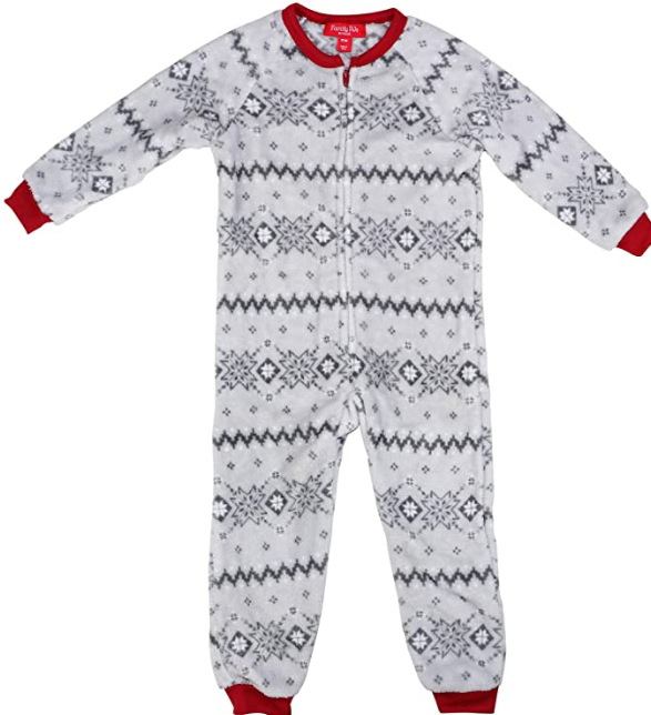Family Pajamas Matching Winter Fairisle One-Piece Gray by Vanessa Jane