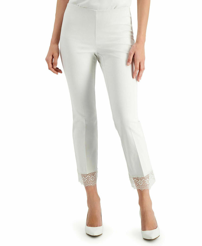 Alfani Lace-Hem Ankle Pants by Vanessa Jane