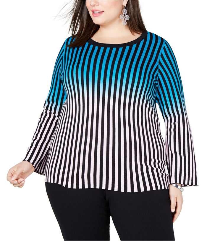 I-N-C Pink Plus Pullover Ombre Striped ,Size 3X by Vanessa Jane