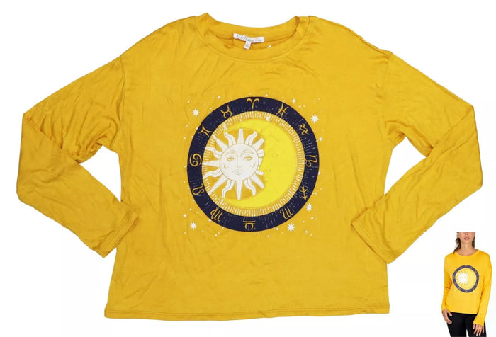 Rebellious One Juniors Moon Graphic Top by Vanessa Jane