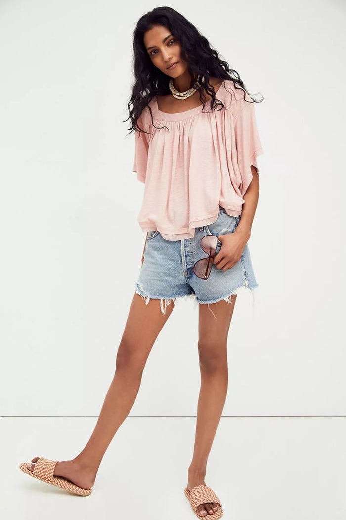 Free People Sunsetter Linen Blend Top by Vanessa Jane