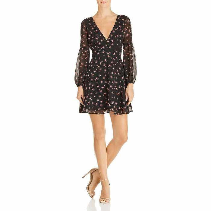 BB Dakota Womens Love in the Afternoon Floral V-Neck Cocktail Dress,Size 2 by Vanessa Jane