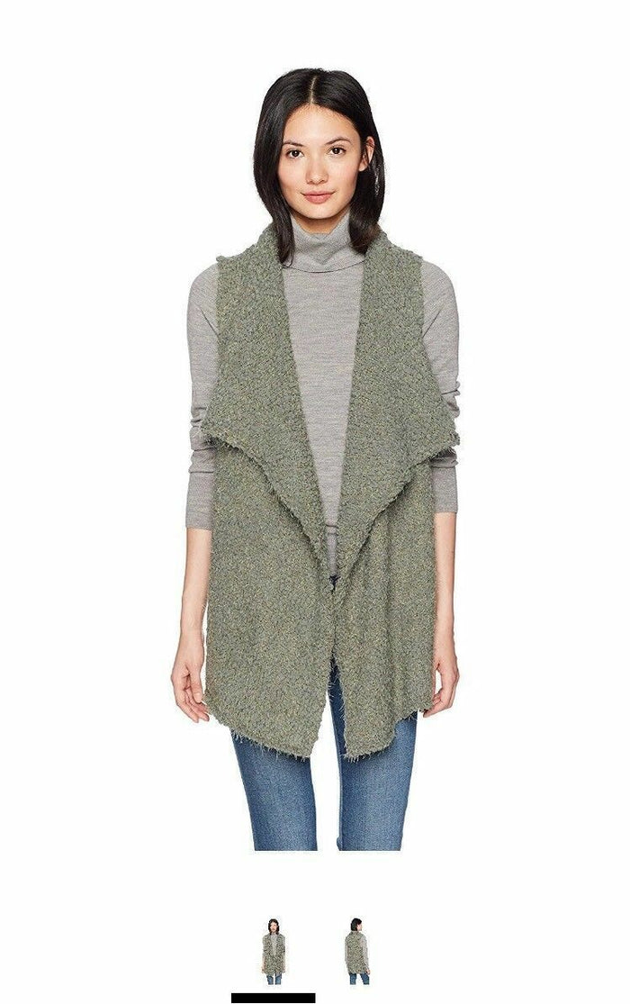 kensie Women's Bobble Fur Vest, New Olive, Size Small by Vanessa Jane