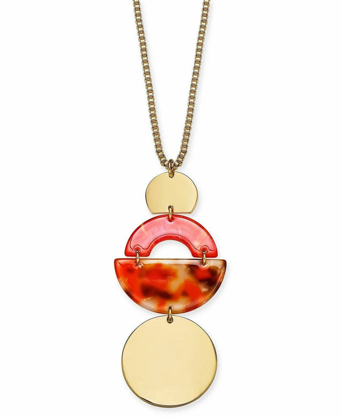 Alfani Tortoise-Look Geometric, 36in Pendant Necklace by Vanessa Jane