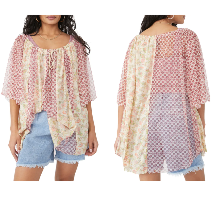 Free People Sunshine Combo Because I Love You Top, Size Small by Vanessa Jane