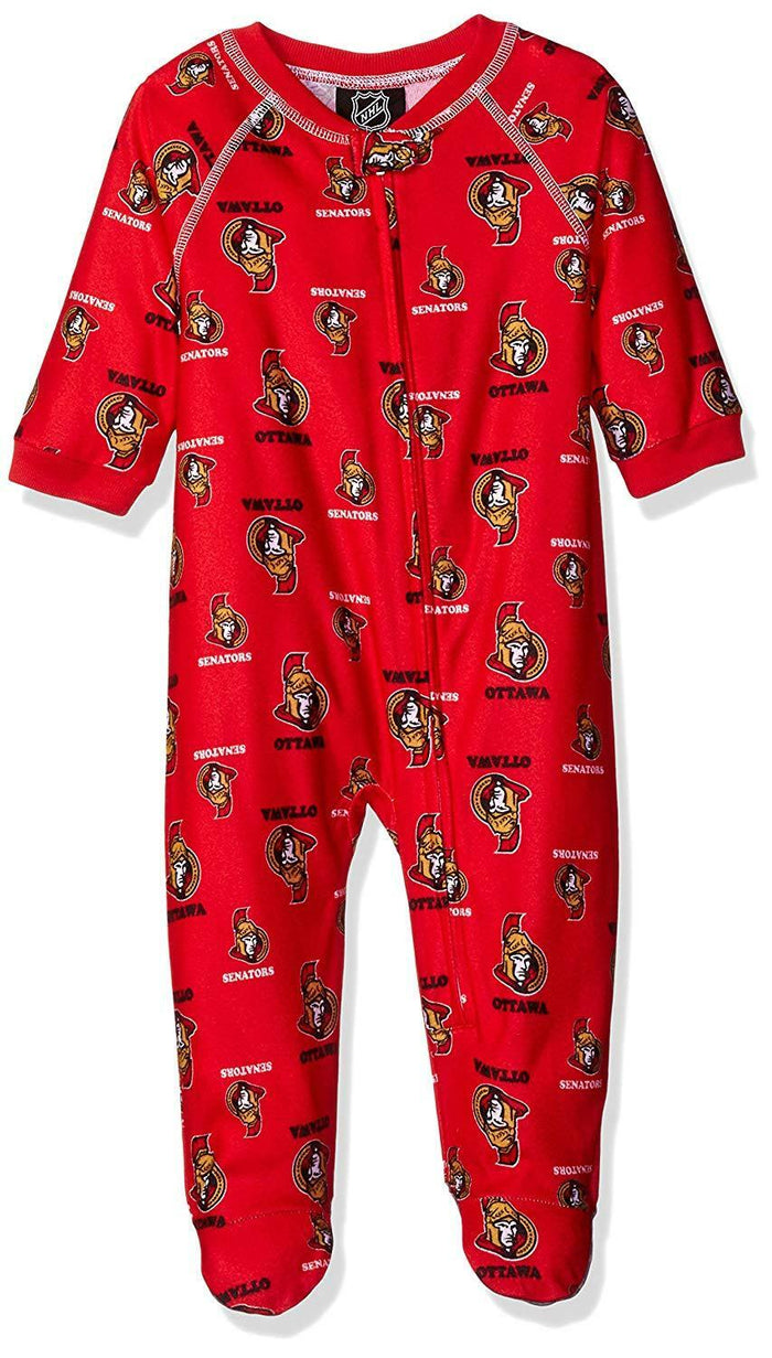 NHL Ottawa Senators Infant Boys Sleepwear Print Zip Up Coveralls, 18 Months by Vanessa Jane