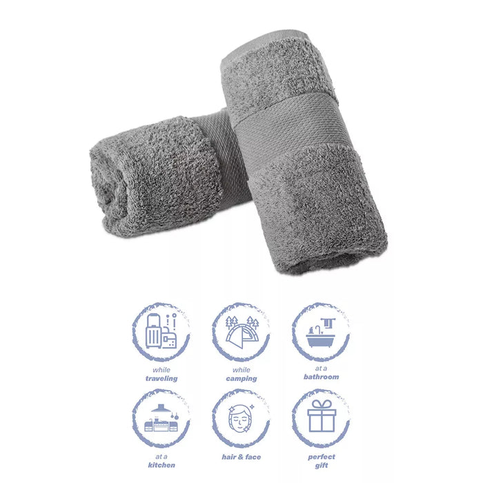 Home Design Set of 2 Cotton 16x 28 Hand Towels by Vanessa Jane