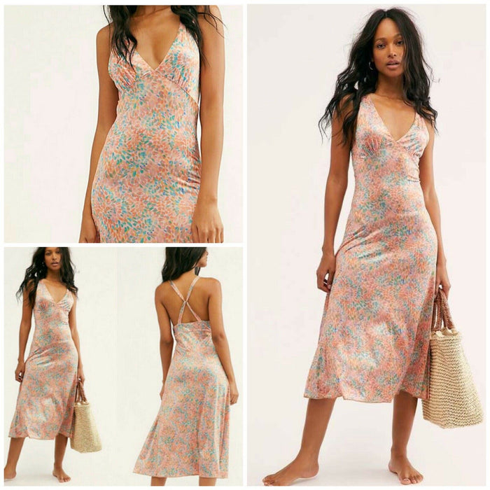 Free People Intimately Nowhere To Be Slip Midi Dress Women’s, Size Medium by Vanessa Jane