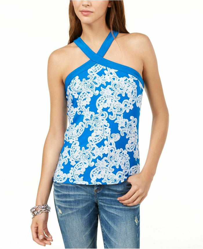 INC International Concepts I.N.C. Crisscross Halter Top, Size Large by Vanessa Jane