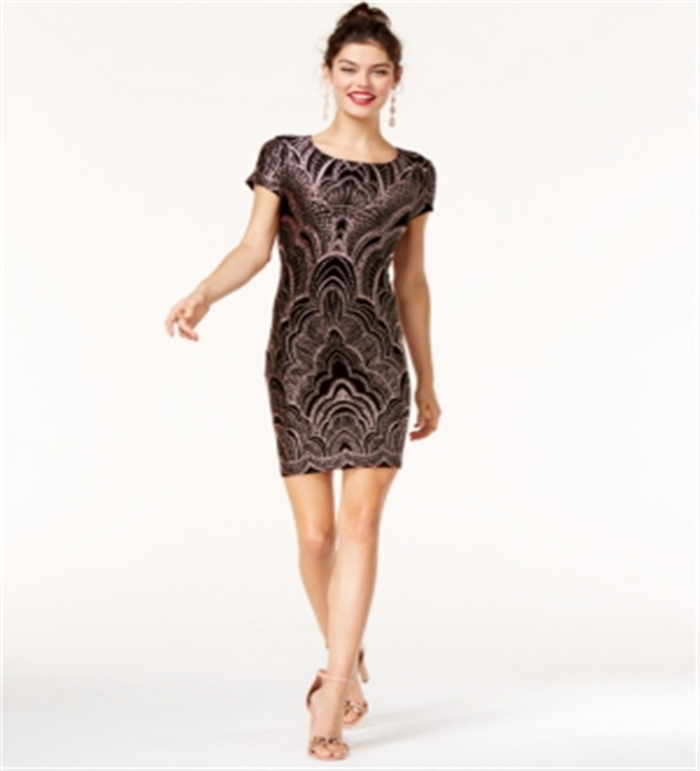 Jump Womens Black Jewel Neck Body Con Cocktail Dress by Vanessa Jane