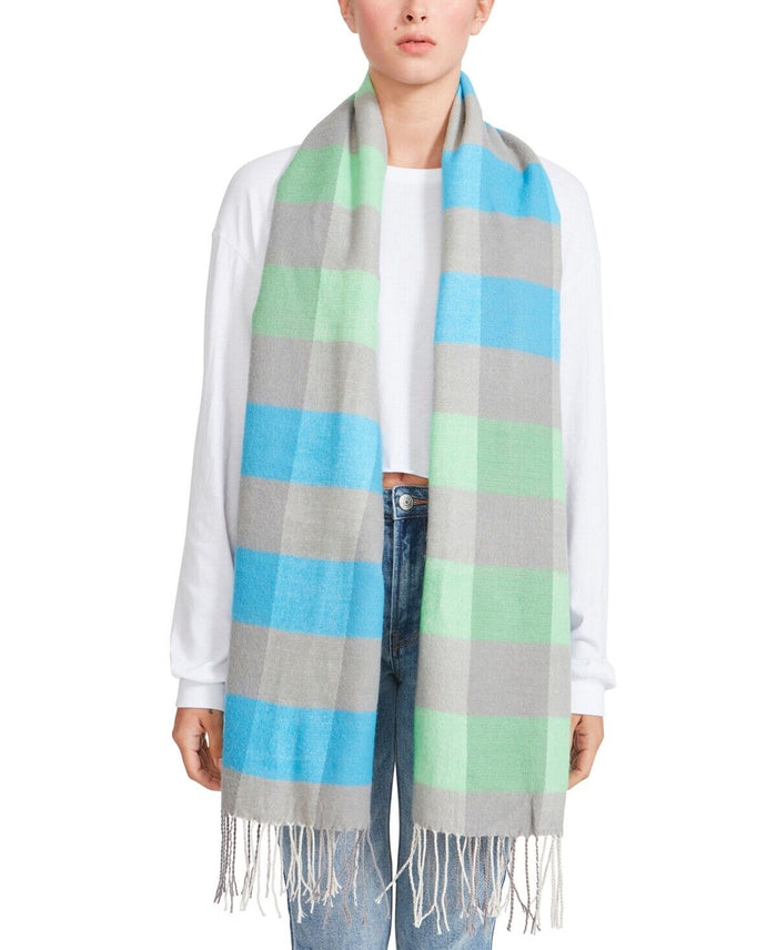 Steve Madden Colorblocked Buffalo Check Blanket Scarf by Vanessa Jane