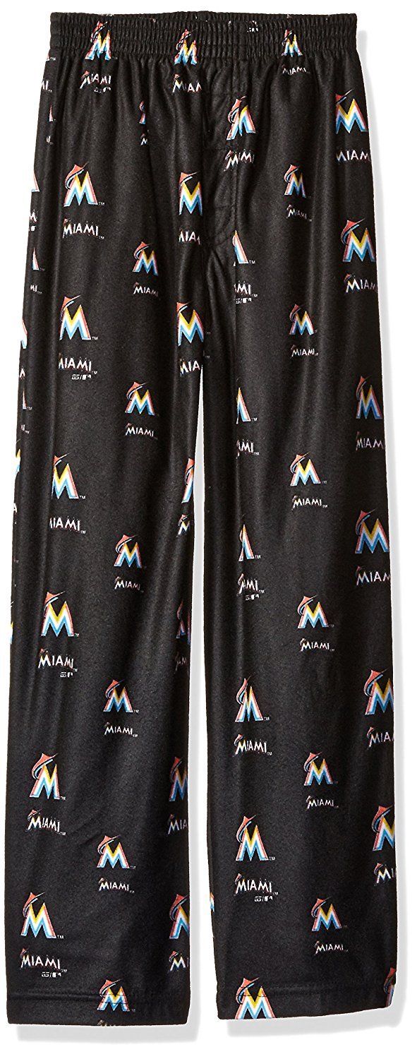 Miami Marlins MLB Boys Team Print Sleepwear Pants, Medium 5-6 by Vanessa Jane