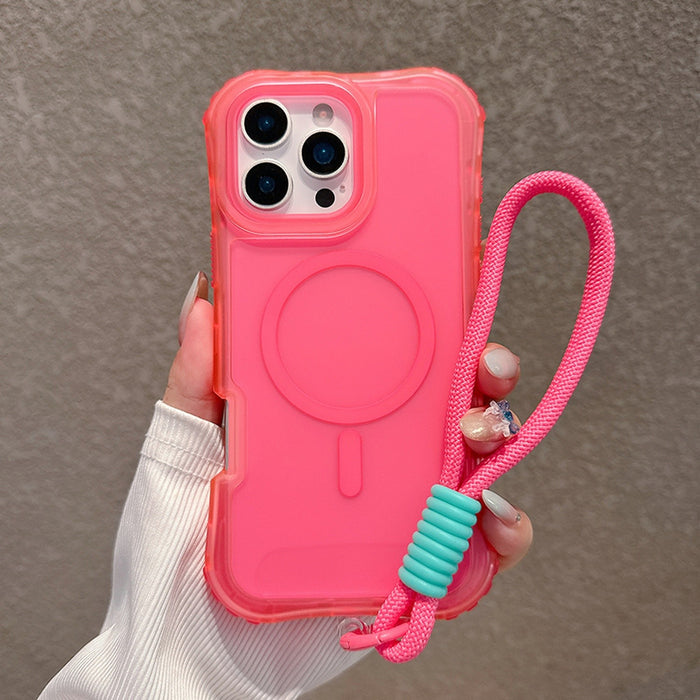 Skin-Feel Magnetic Case with Hand Strap for iPhone 17 Pro Max Air 16 15 14 13 12 11 by Merch Section