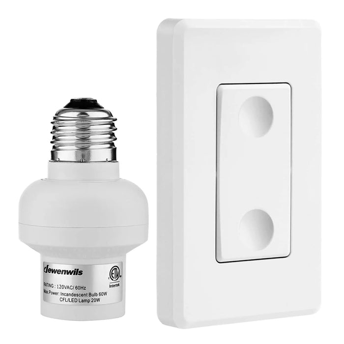 Dewenwils Remote Control Light Lamp Socket E26 E27 Bulb Base Adapter, No Wiring by Vanessa Jane