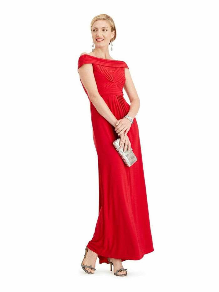 Adrianna Papell Womens Pleated Pintuck Formal Dress by Vanessa Jane