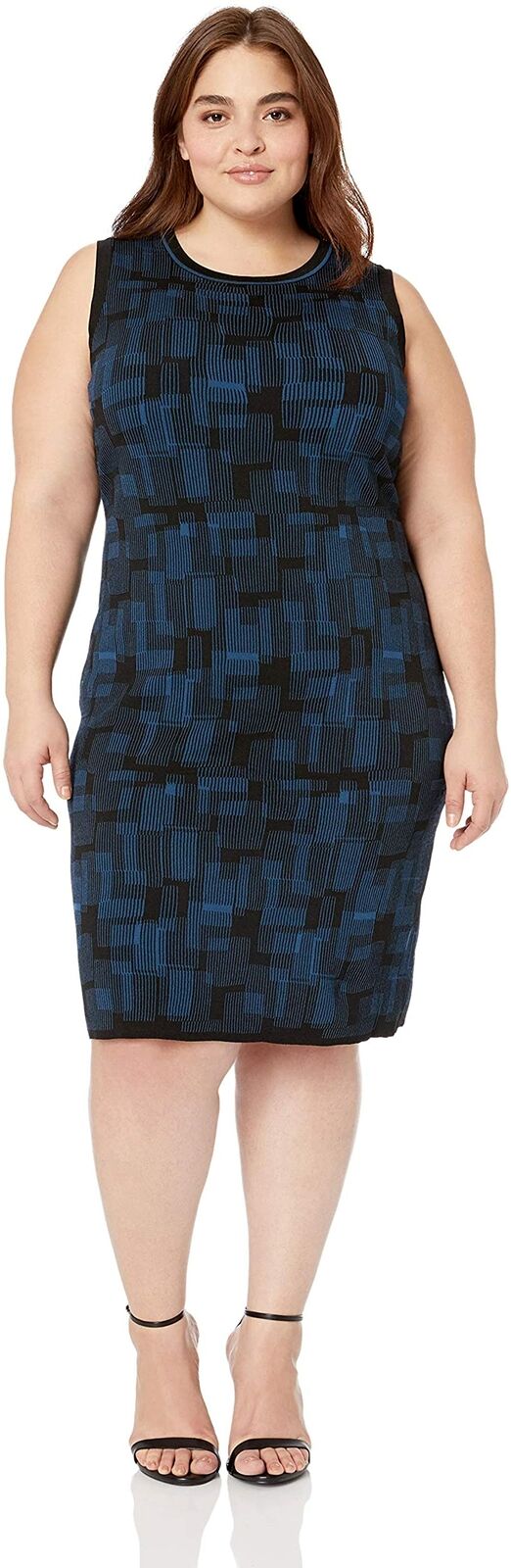 Anne Klein Plus Size Printed Sweater Dress by Vanessa Jane