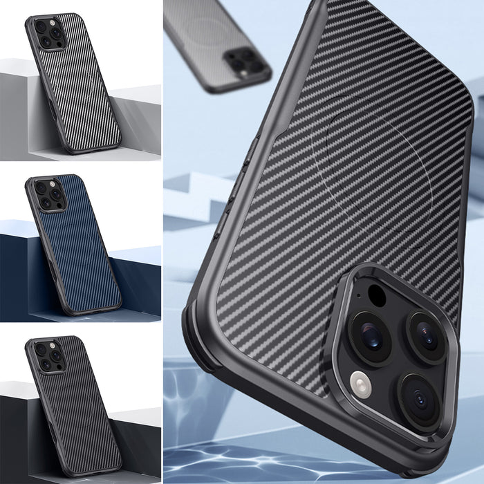 Fiber Texture Shockproof Mag-Safe Slim Case for iPhone 16 Pro Max 15 14 13 12 11 by Merch Section