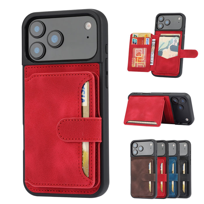 PU Leather Flip Back Wallet Case for iPhone 17 Pro Max Air 16 15 14 13 12 by Merch Section