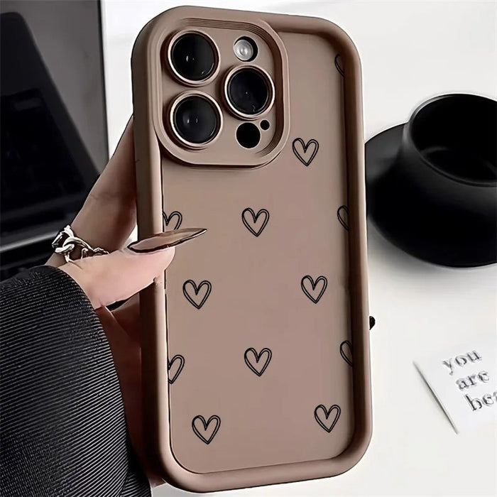 Simple Love Heart Silicone Case for iPhone 17 16 15 14 13 12 11 Pro Max by Merch Section