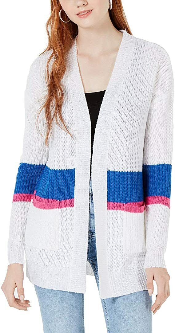Ultra Flirt by Ikeddi Juniors’ Colorblocked Long Cardigan, Size XS by Vanessa Jane