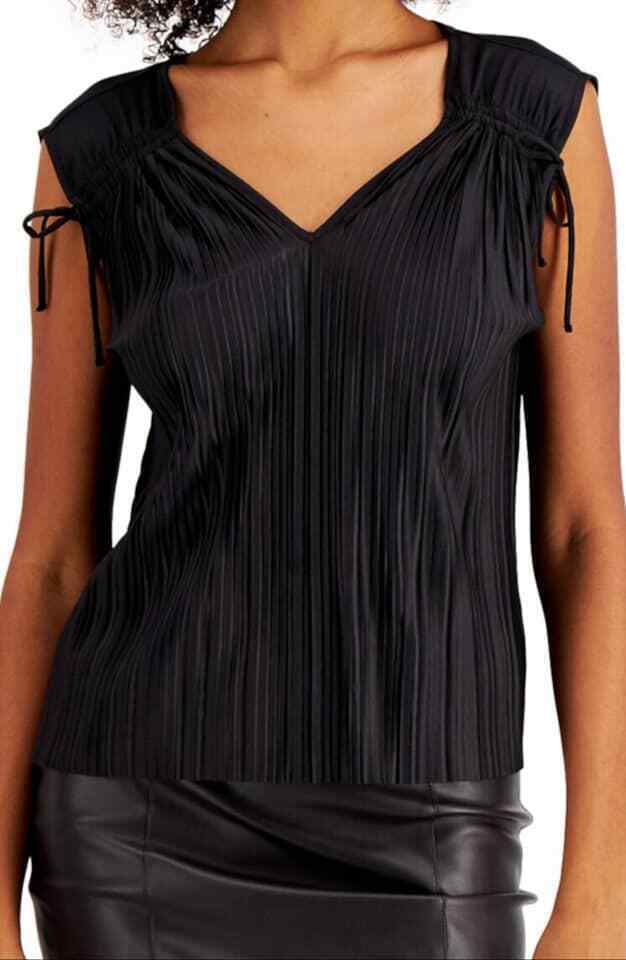 Alfani Pleated Ruched Top by Vanessa Jane