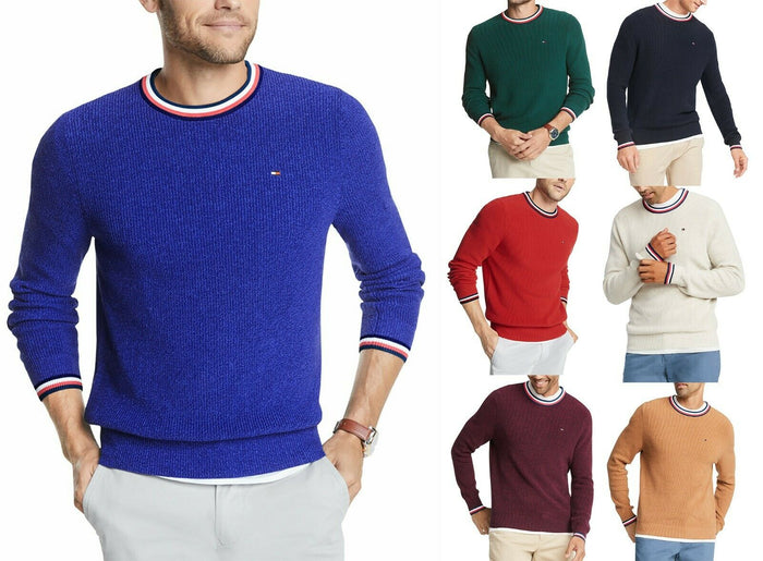 Tommy Hilfiger Mens Geneva Regular-Fit Tipped Ribbed-Knit Sweater by Vanessa Jane