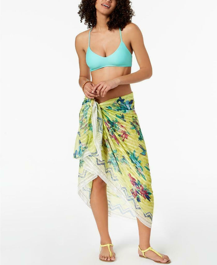 INC International Concept Hummingbird Floral Cover-Up & Wrap (Gold, One Size) by Vanessa Jane