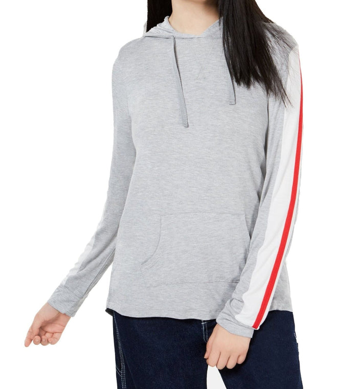 Hippie Rose Juniors Sporty-Striped Pullover Hoodie, Size XS by Vanessa Jane