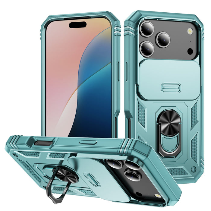 Heavy Duty Shockproof Case with Slide Camera Cover for iPhone 17 Pro Max Black by Merch Section