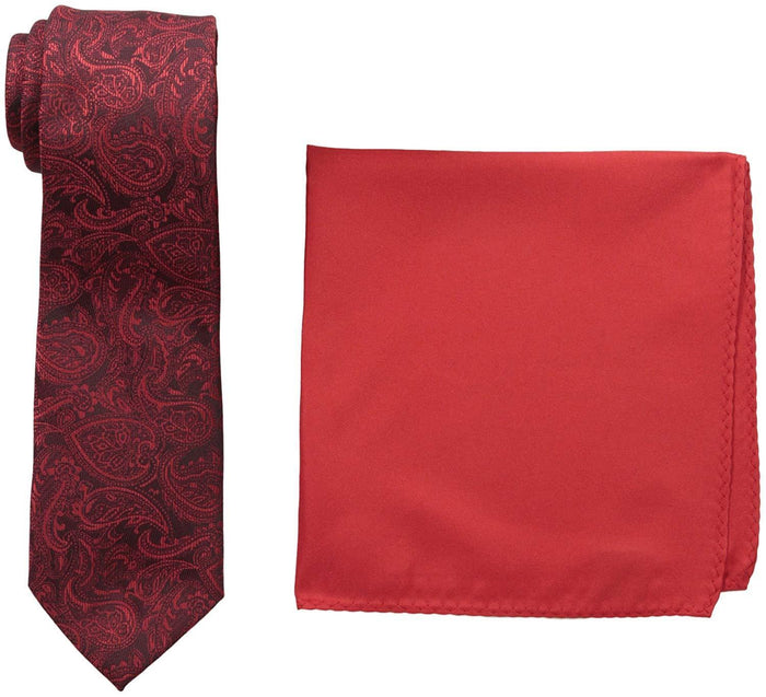 Nick Graham Everywhere Mens Plaid Neck Tie with solid Pocket Square by Vanessa Jane