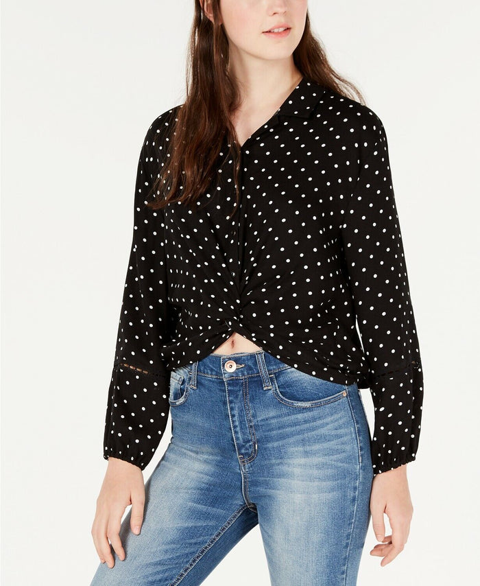 American Rag Juniors Cropped Twist-Front Shirt, Size Small by Vanessa Jane